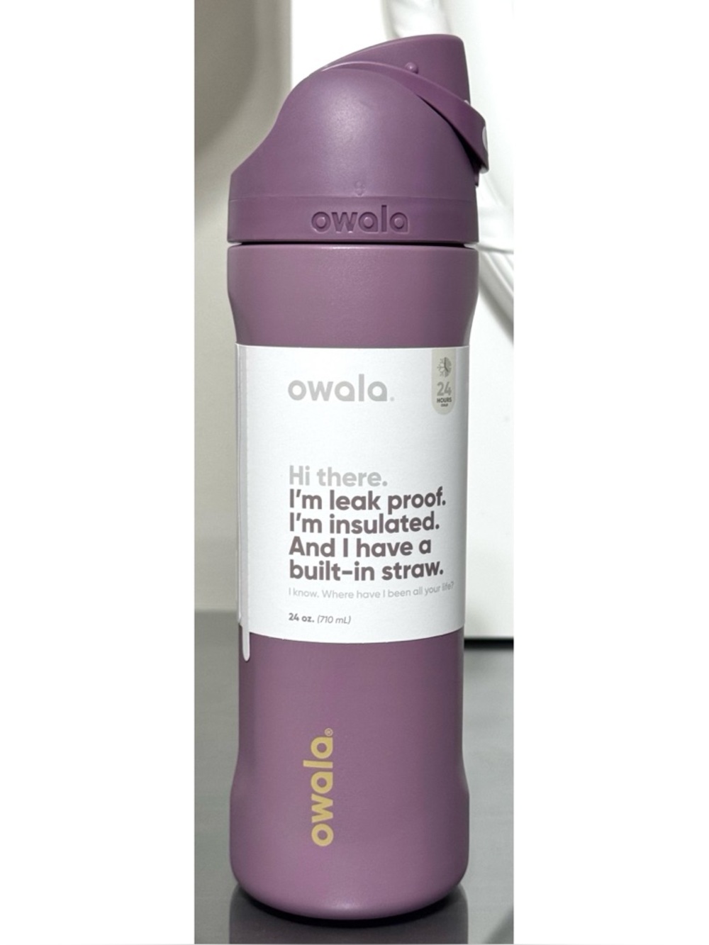 OWALA FreeSip 24oz Stainless Steel Water Bottle,‎ SPRING REVIVAL PURPLE